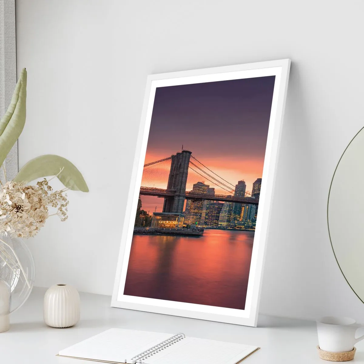 Póster en marco blanco - Ahogado en el silencio lila - 40x50 cm