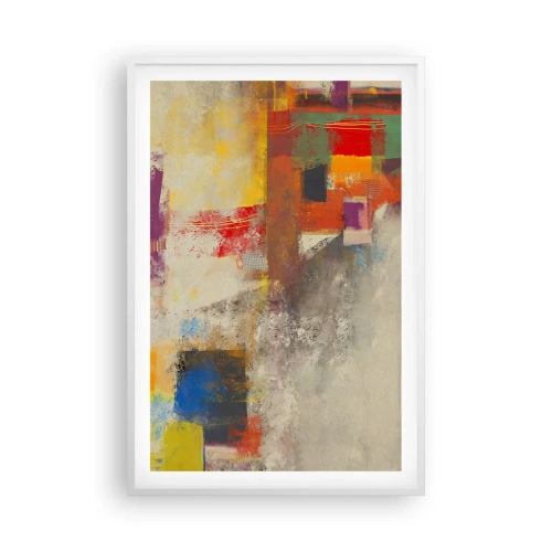Póster en marco blanco - Geometría de color - 61x91 cm