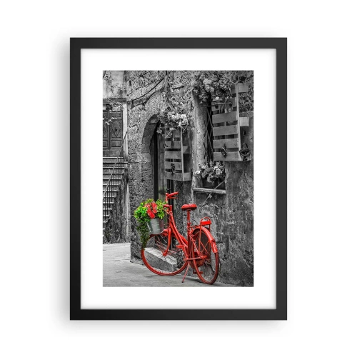 Póster en marco negro - Callejón de la Toscana - 30x40 cm