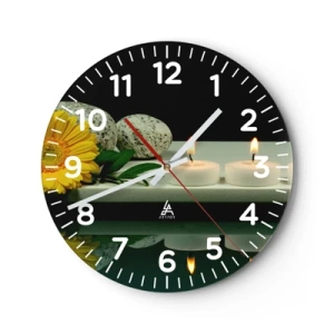 Reloj de pared - Reloj de vidrio - Calmar los sentidos - 30x30 cm