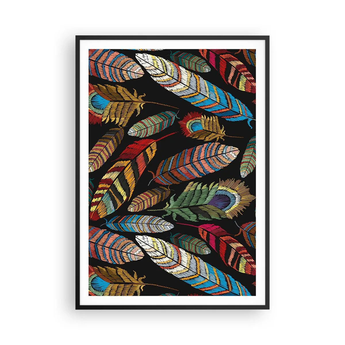 Póster en marco negro - Carnaval de las aves - 70x100 cm