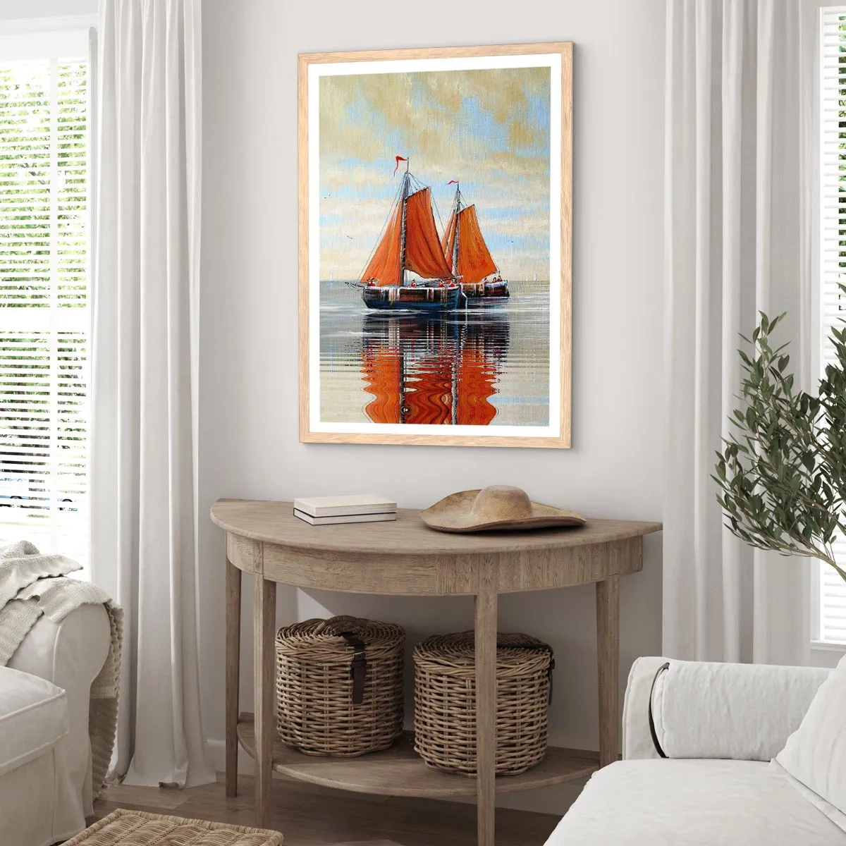 Póster en marco roble claro - Navega, marinero.... - 70x100 cm