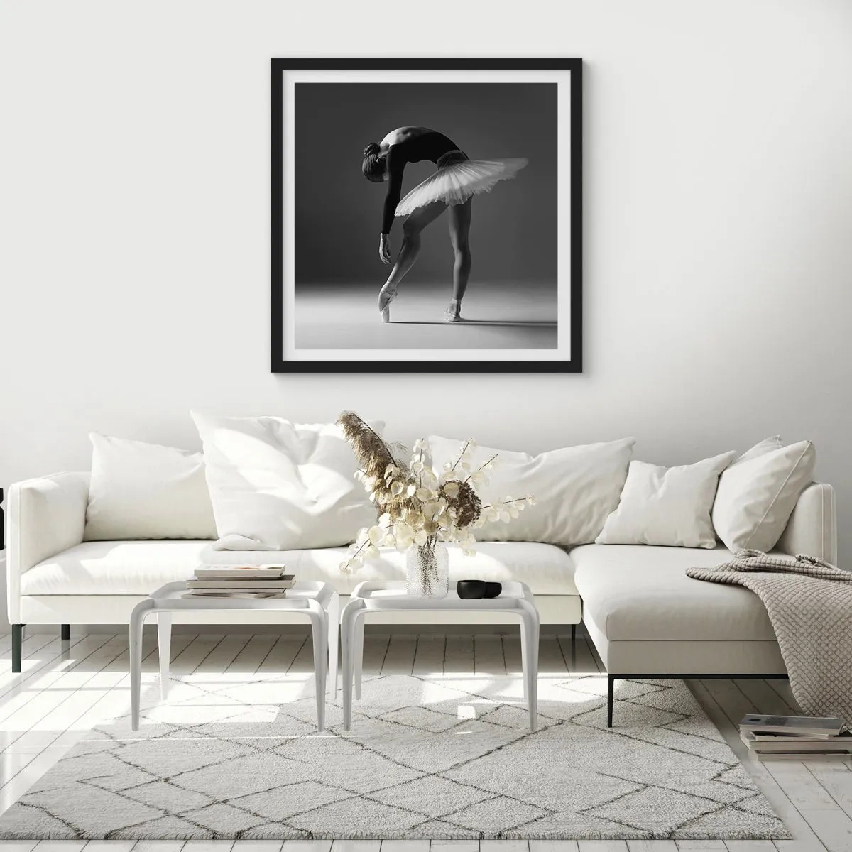 Póster en marco negro - Bella bailarina - 30x30 cm