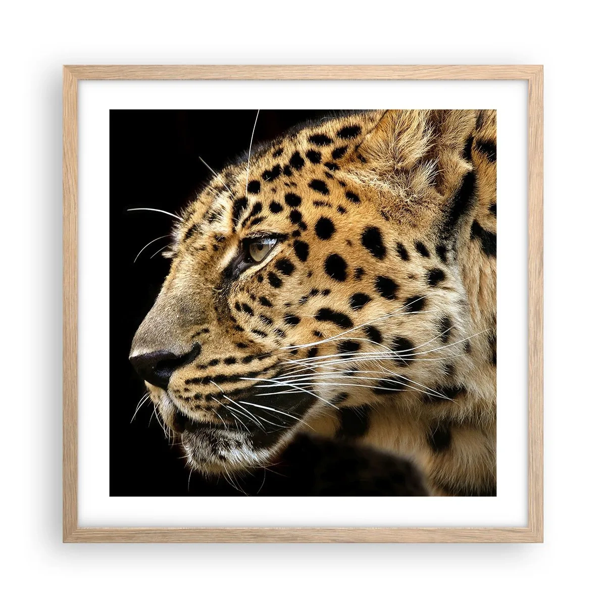 Póster en marco roble claro - Tranquilo, concentrado, preparado - 50x50 cm