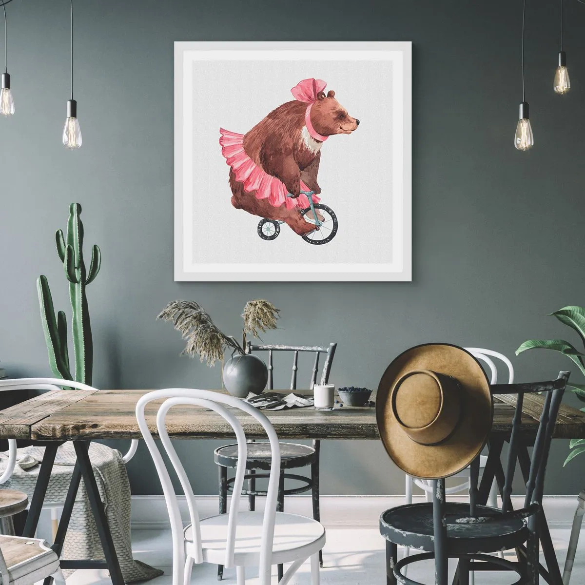 Póster en marco blanco - ¡Qué circo! - 50x50 cm