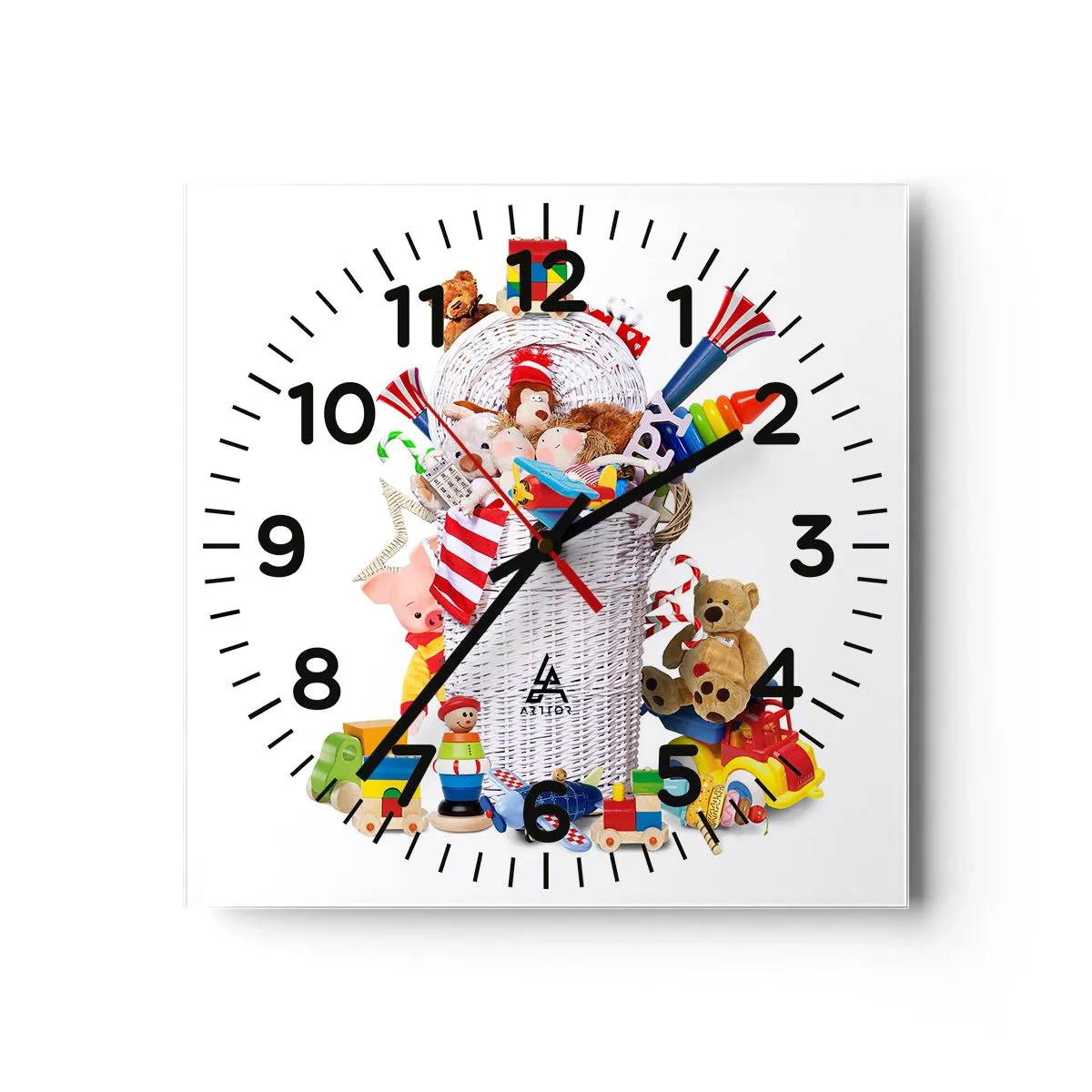 Reloj de pared - Reloj de vidrio - Tesoros para los más pequeños - 30x30 cm