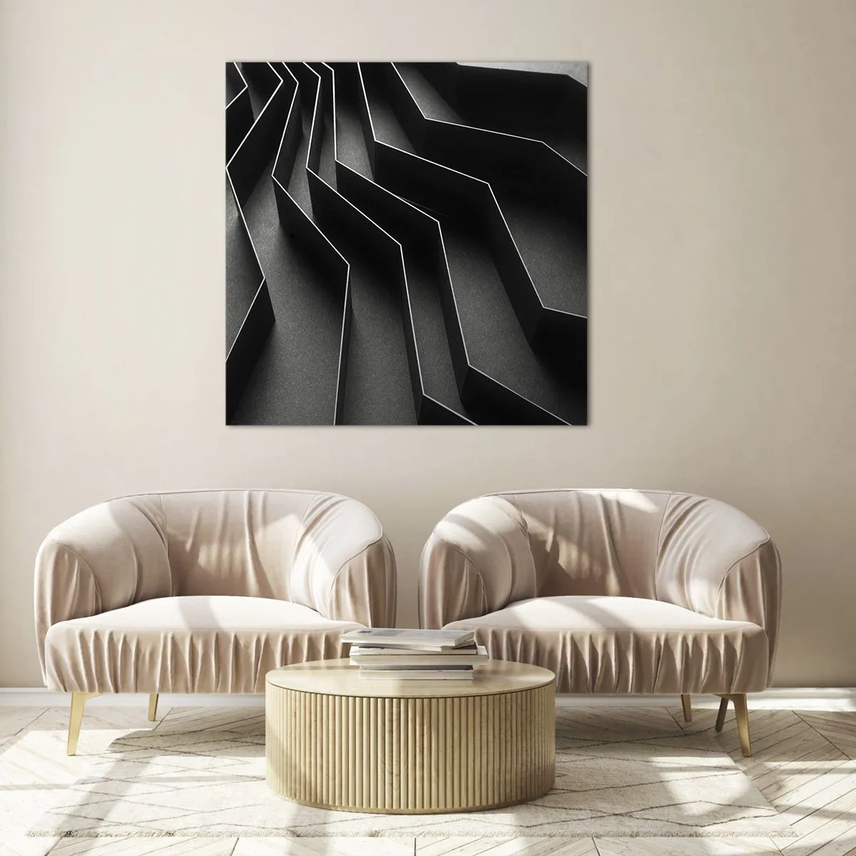 Cuadro sobre vidrio - Impresiones sobre Vidrio - Orden espacial - 40x40 cm