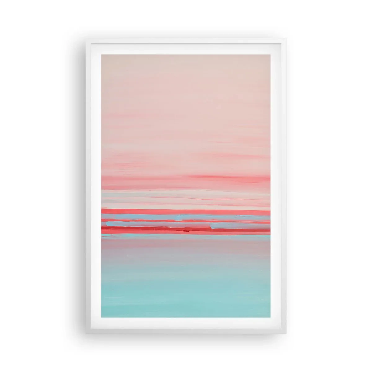 Póster en marco blanco - Abstracción al amanecer - 61x91 cm