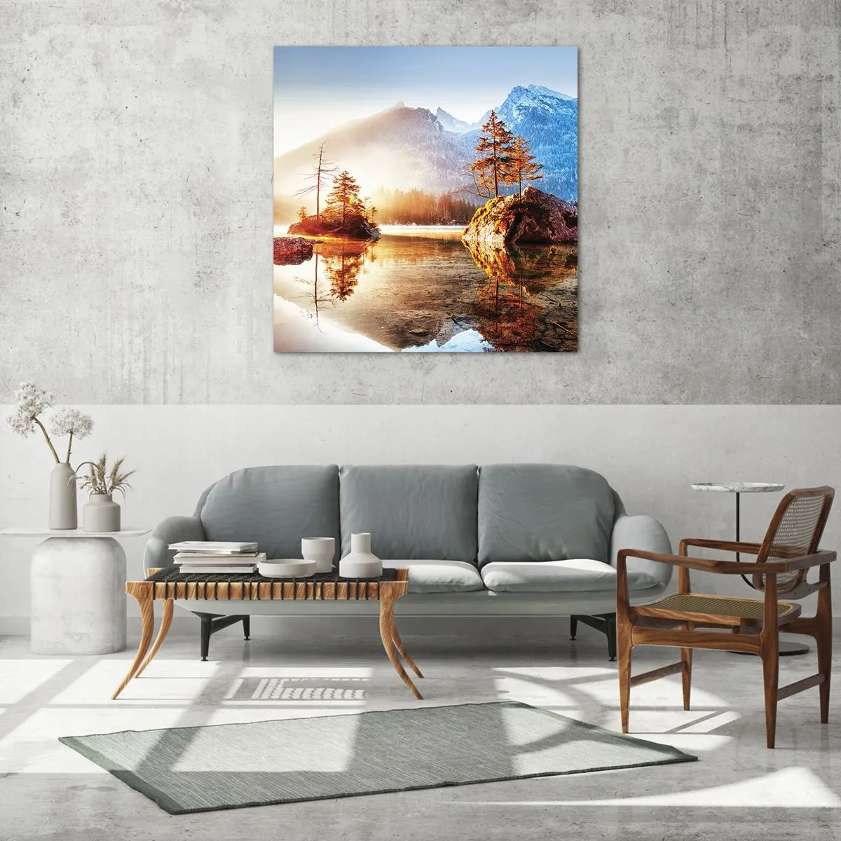 Cuadro sobre vidrio - Impresiones sobre Vidrio - La naturaleza bajo la luz - 40x40 cm