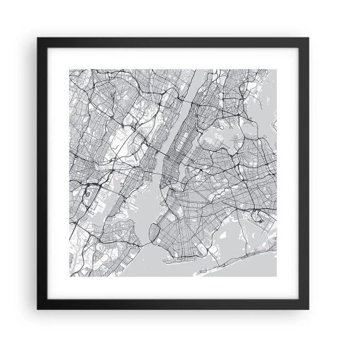 Póster en marco negro - Anatomía de una metrópolis - 40x40 cm