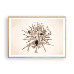 Póster en marco roble claro - Floreciendo en la danza - 100x70 cm