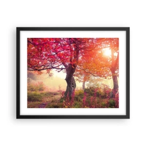 Póster en marco negro - Un frenesí de floración - 50x40 cm