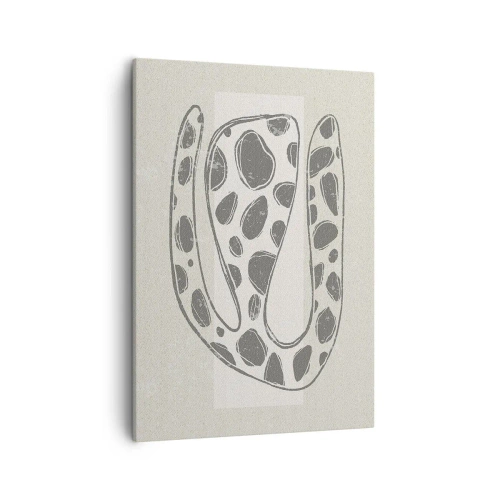 Cuadro sobre lienzo - Impresión de Imagen - Patrón orgánico abstracto en tonos de gris - 50x70cm - Una criatura extraña - Decoración de pared moderna para salón y dormitorio ARTTOR