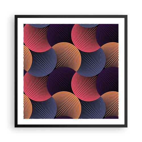 Póster en marco negro - En un ritmo circular - 60x60 cm