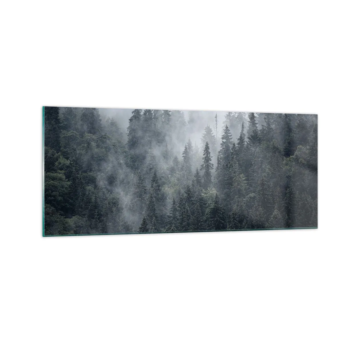 Cuadro sobre vidrio - Impresiones sobre Vidrio - Amanecer en el bosque - 100x40 cm