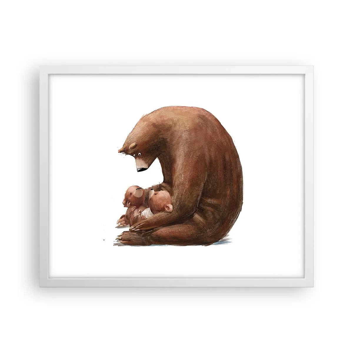 Póster en marco blanco - Dulces sueños, niños - 50x40 cm