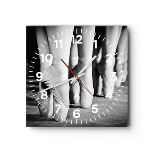 Reloj de pared - Reloj de vidrio - En conjunto y al unísono - 40x40 cm