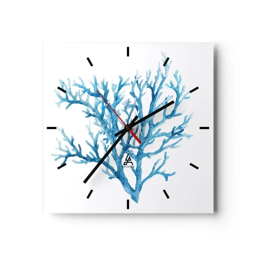 Reloj de pared - Reloj de vidrio - Filigrana marina - 40x40 cm