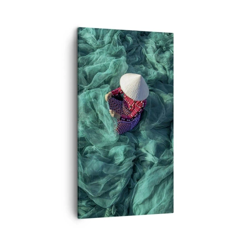 Cuadro sobre lienzo - Impresión de Imagen - En un mar de redes - 45x80 cm