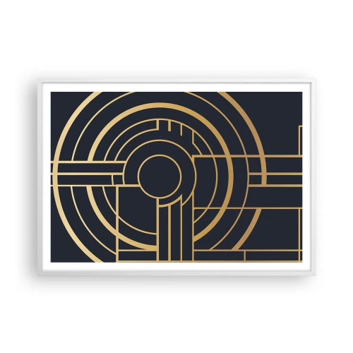 Póster en marco blanco - Giro de los elementos - 100x70 cm