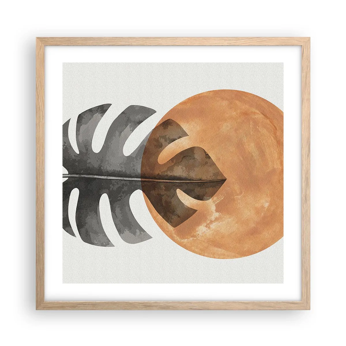 Póster en marco roble claro - Siempre el sol - 50x50 cm