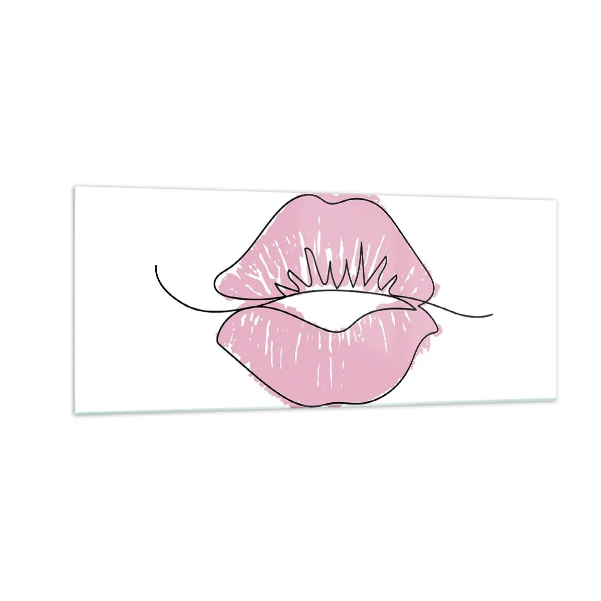 Cuadro sobre vidrio - Impresiones sobre Vidrio - ¿Listo para un beso? - 100x40 cm