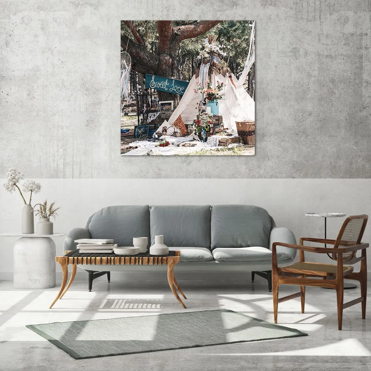 Cuadro sobre vidrio - Impresiones sobre Vidrio - Amor exótico - 40x40 cm