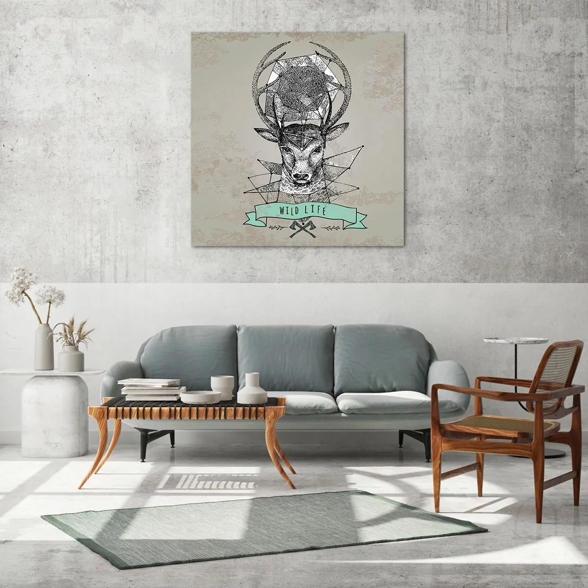 Cuadro sobre vidrio - Impresiones sobre Vidrio - Visión de San Huberto - 40x40 cm