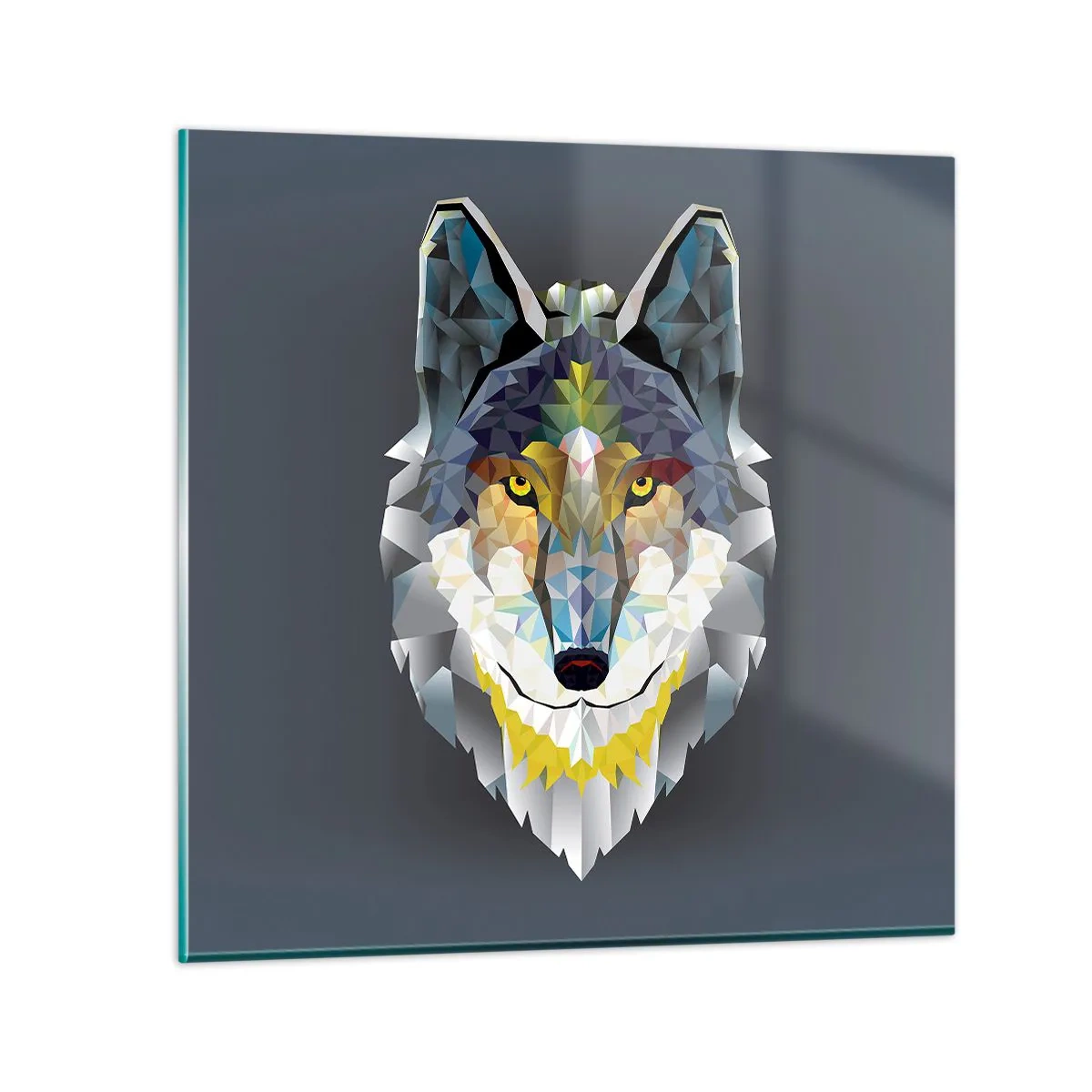 Cuadro sobre vidrio - Impresiones sobre Vidrio - Habla del lobo si lo ves - 50x50 cm