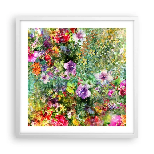 Póster en marco blanco - En flores a la perdición - 50x50 cm