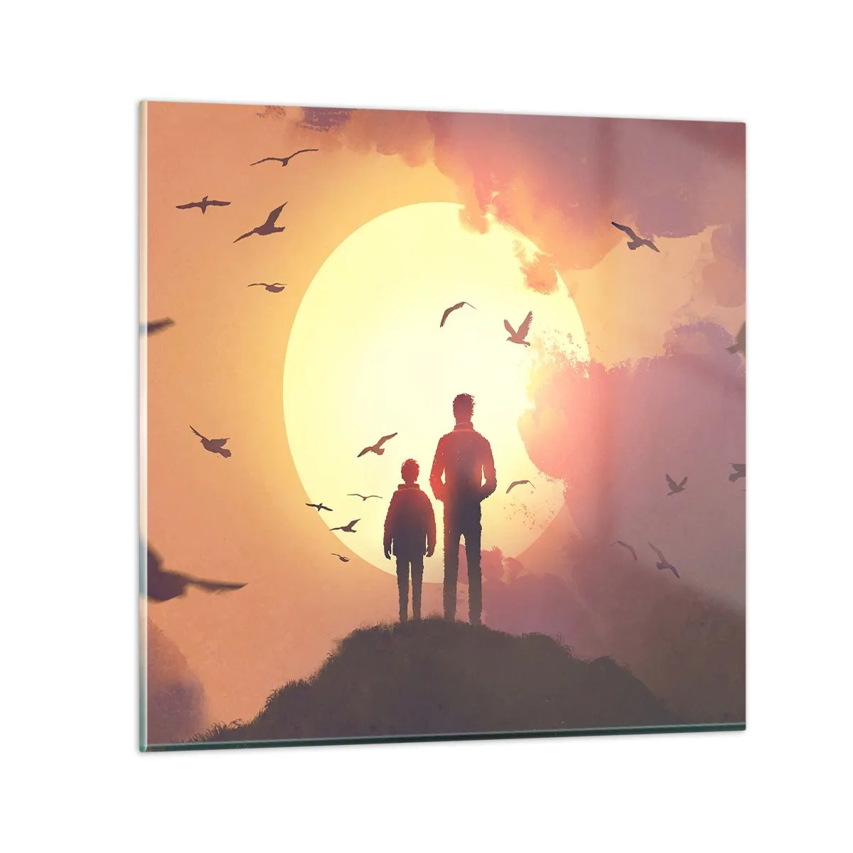 Cuadro sobre vidrio - Impresiones sobre Vidrio - Cara a cara con el sol - 60x60 cm