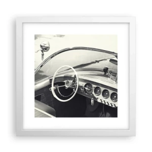 Póster en marco blanco - Tiempo para los ricos - 30x30 cm