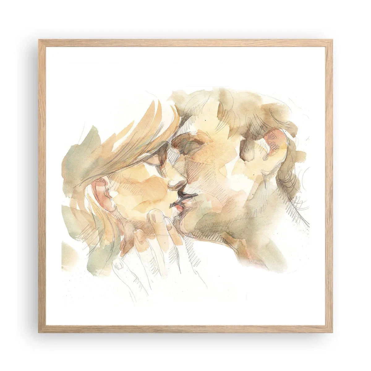 Póster en marco roble claro - ¿La media naranja encontrada? - 60x60 cm
