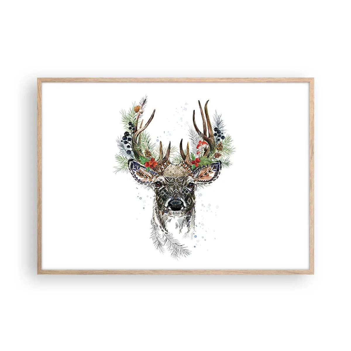 Póster en marco roble claro - Con vestimenta festiva - 100x70 cm