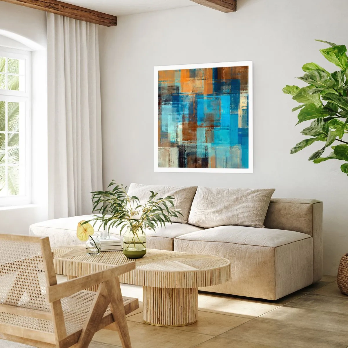 Póster - A través del velo azul - 40x40 cm