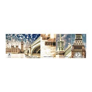 Muestra de fotomural autoadhesivo Deluxe Sticker - Nubes sobre el Támesis - Ciudad, Londres, Inglaterra - 100x30 cm