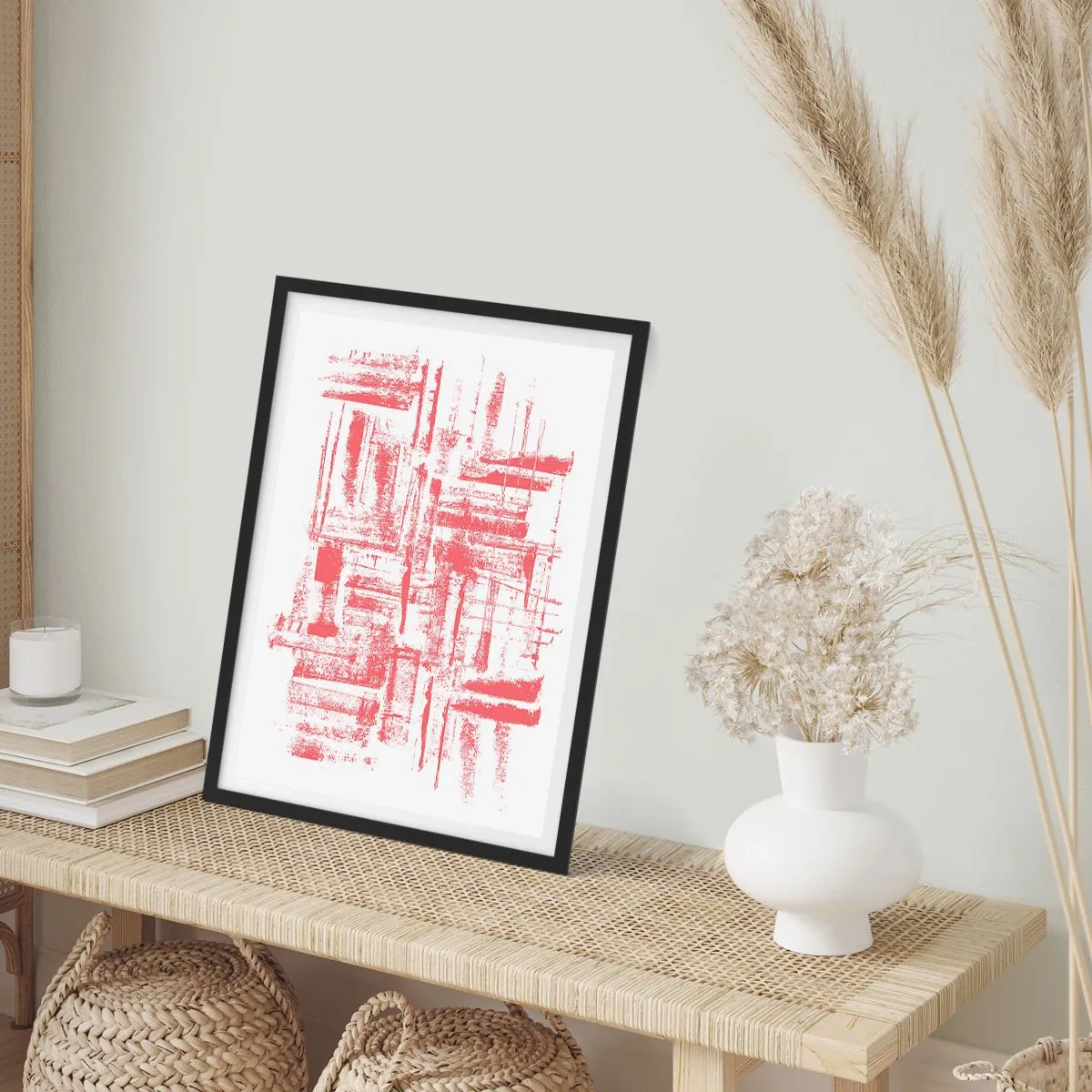 Póster en marco negro - Ciudad roja - 70x100 cm