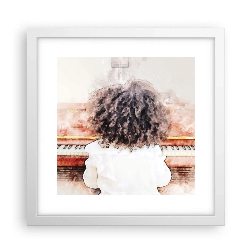 Póster en marco blanco - Descubriendo un mundo nuevo - 30x30 cm