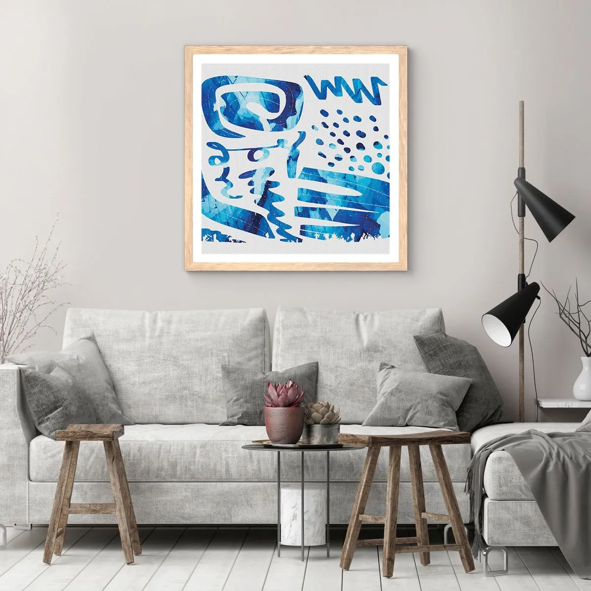 Póster en marco roble claro - Vuelta a las raíces - 30x30 cm