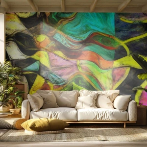 Fotomural Premium Sand - Composición abstracta de formas coloridas - 100x70cm - El movimiento es la vida - Decoración de pared moderna para salón y dormitorio ARTTOR