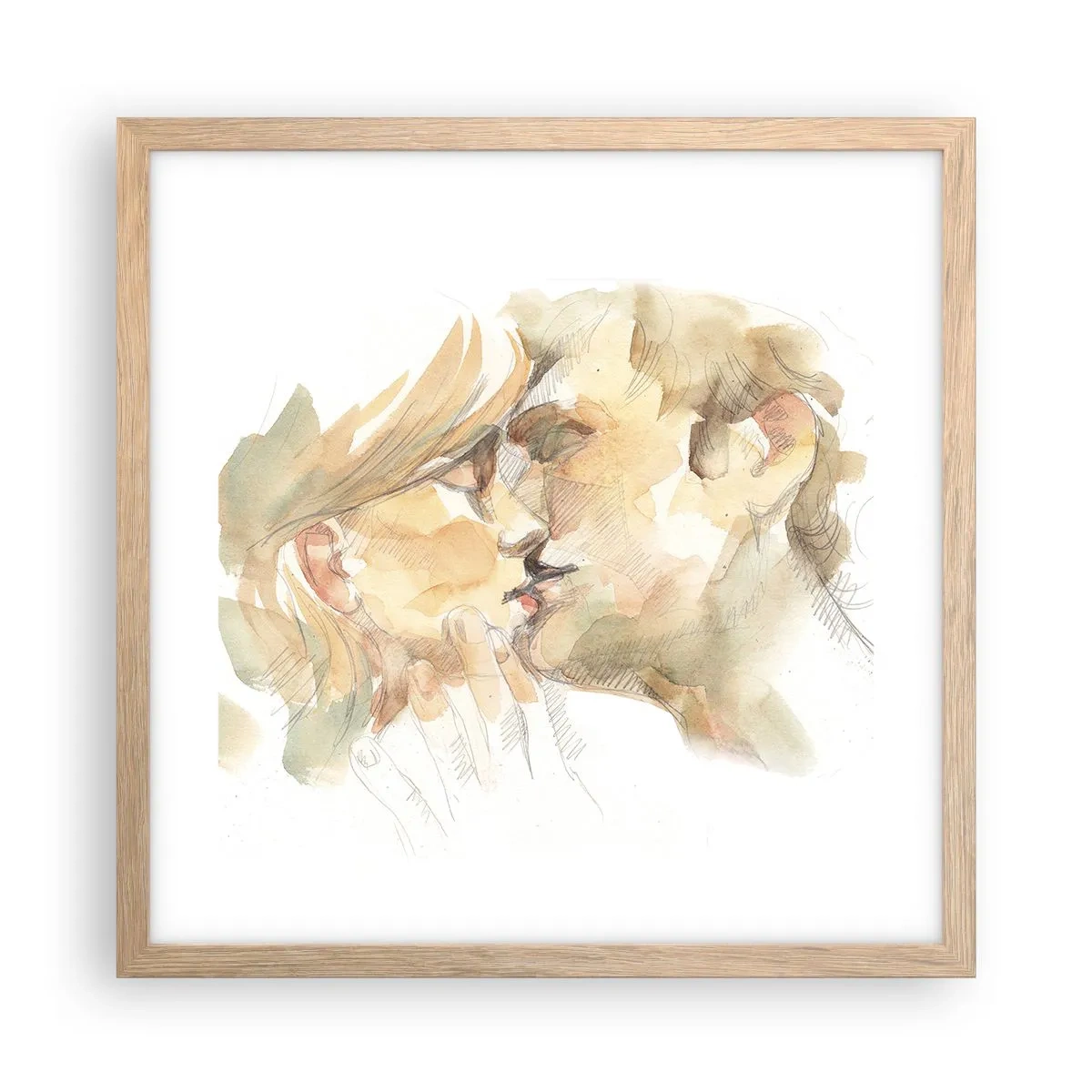 Póster en marco roble claro - ¿La media naranja encontrada? - 40x40 cm