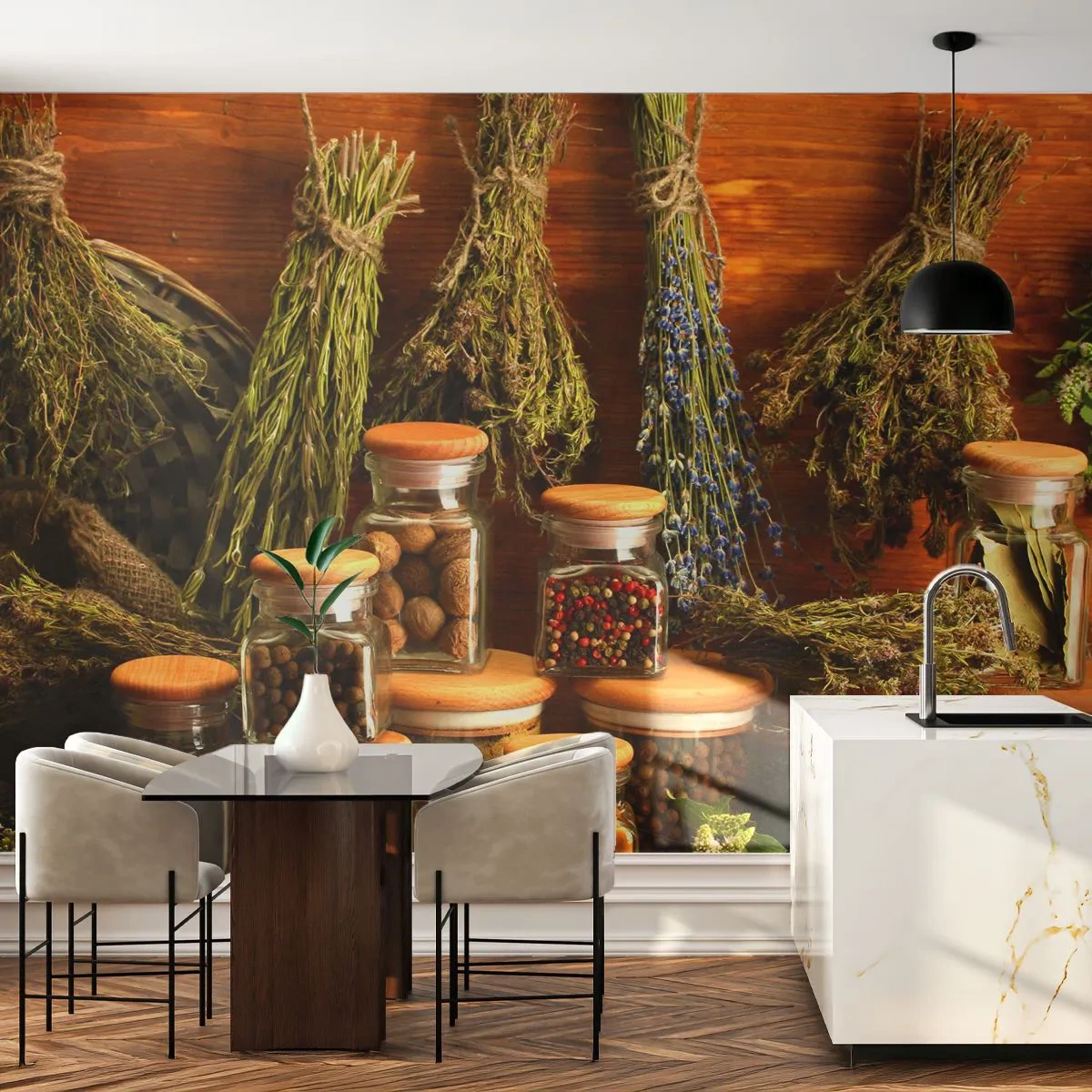 Fotomural Standard Eco - La magia de la cocina - Gastronomía, Hierbas secas, Especias - 200x140 cm