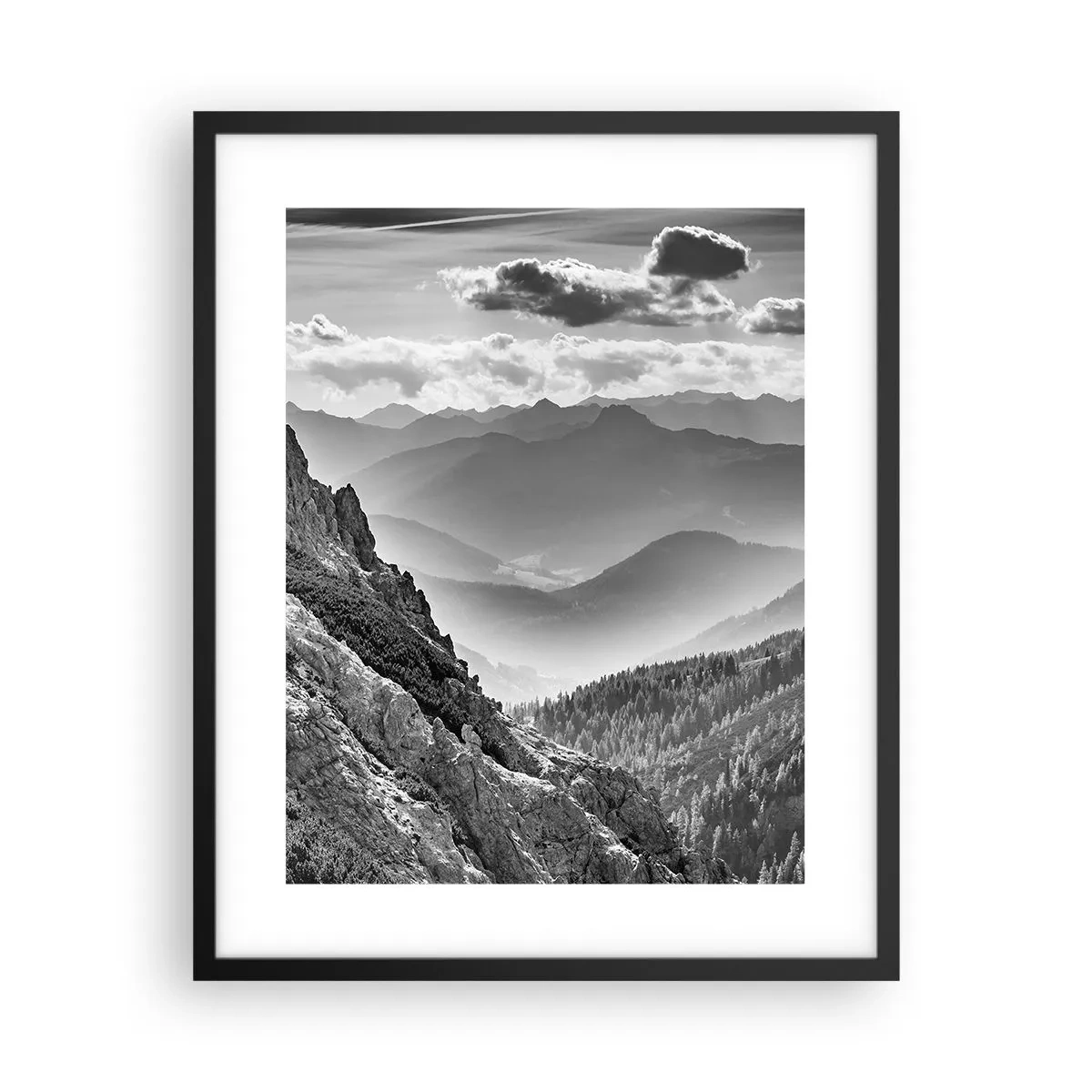 Póster en marco negro - Hasta el horizonte - 40x50 cm