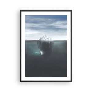 Póster en marco negro - Un iceberg con una enorme masa oculta bajo el agua - 50x70cm - Misterio submarino - Decoración de pared moderna para salón y dormitorio ARTTOR