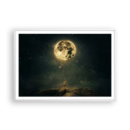 Póster en marco blanco - El que robó la luna - 100x70 cm