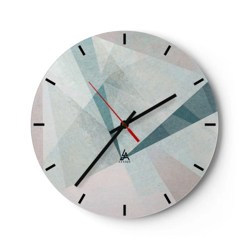 Reloj de pared - Reloj de vidrio - Patrones abstractos en tonos de azul y gris. - 30x30cm - Tranquilo pero dinámico - Decoración de pared moderna para salón, cocina y dormitorio ARTTOR