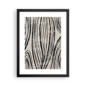 Póster en marco negro - Salpicadura de líneas - 30x40 cm