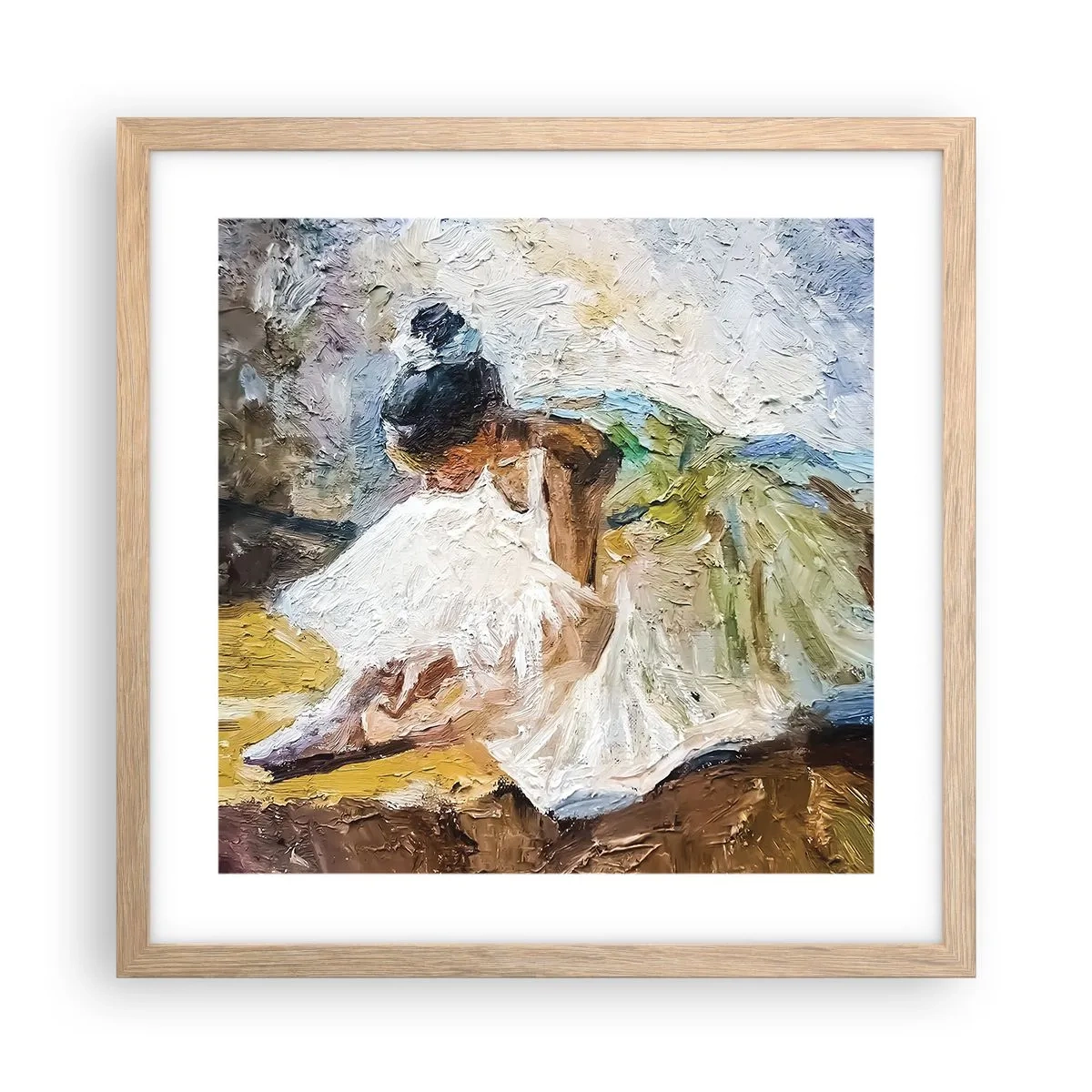 Póster en marco roble claro - De un cuadro de Degas - 40x40 cm