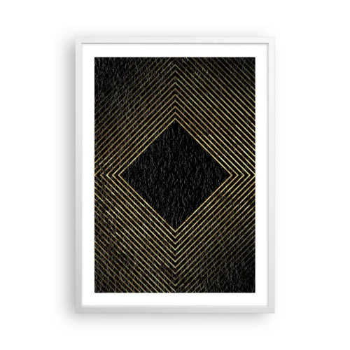 Póster en marco blanco - Geometría al estilo glamour - 50x70 cm