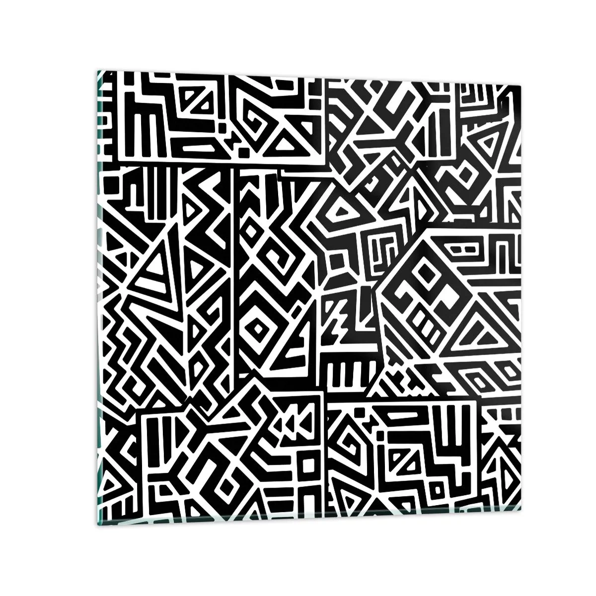 Cuadro sobre vidrio - Impresiones sobre Vidrio - Composición precolombina - 70x70 cm